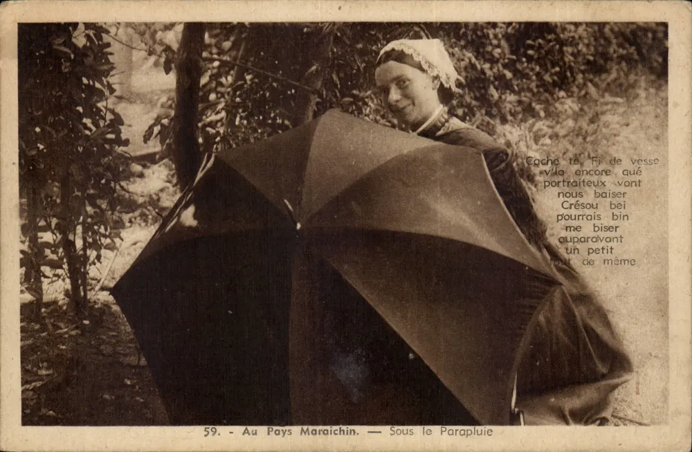 Im Gemüseland — Unter dem Regenschirm — Phototypie Jéhly-Poupin - Vorderseite