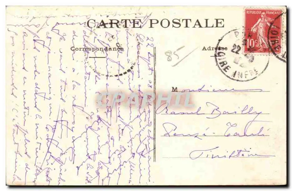 Noirmoutier (Vendée) — Felsen von St-Pierre — Wellenwirkung — Phototypie Vassellier, Nantes - Rückseite