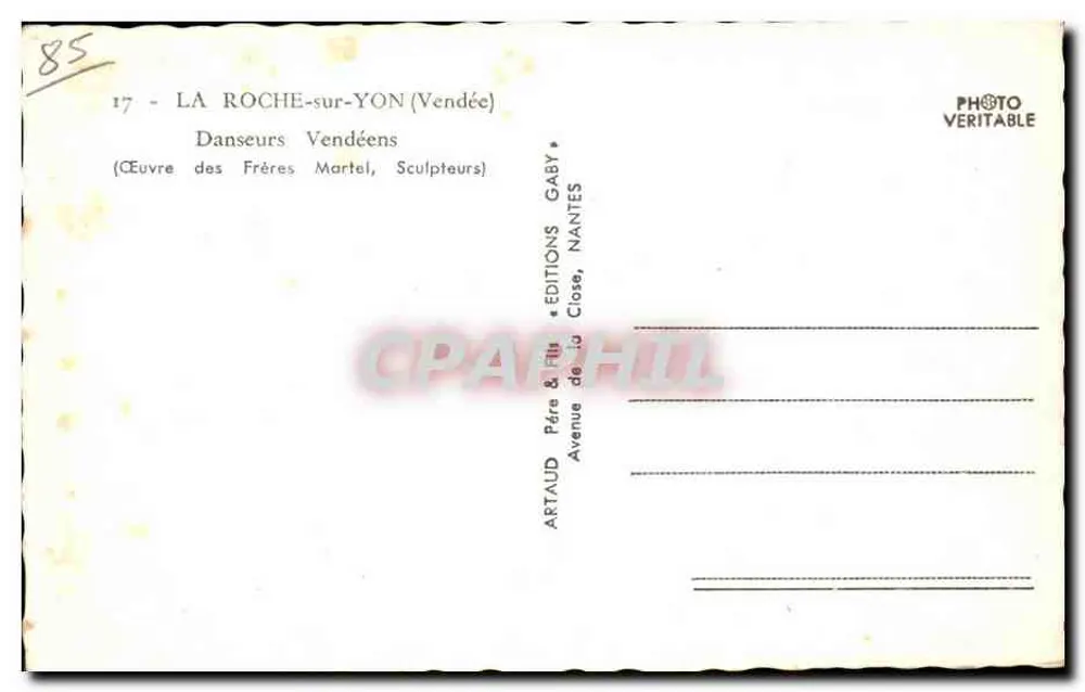 Vendean-Tänzer — La Roche-sur-Yon (Vendée) — Éditions Gaby, Nantes - Rückseite