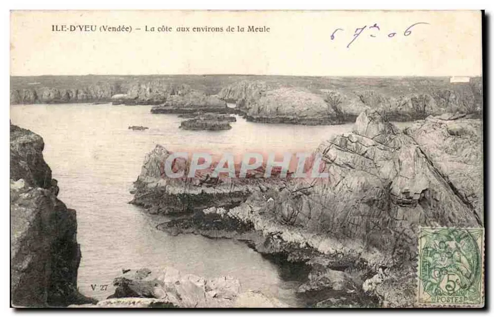 Ile-d'Yeu (Vendée) — Die Küste in der Nähe der Meule — V.27 - Vorderseite