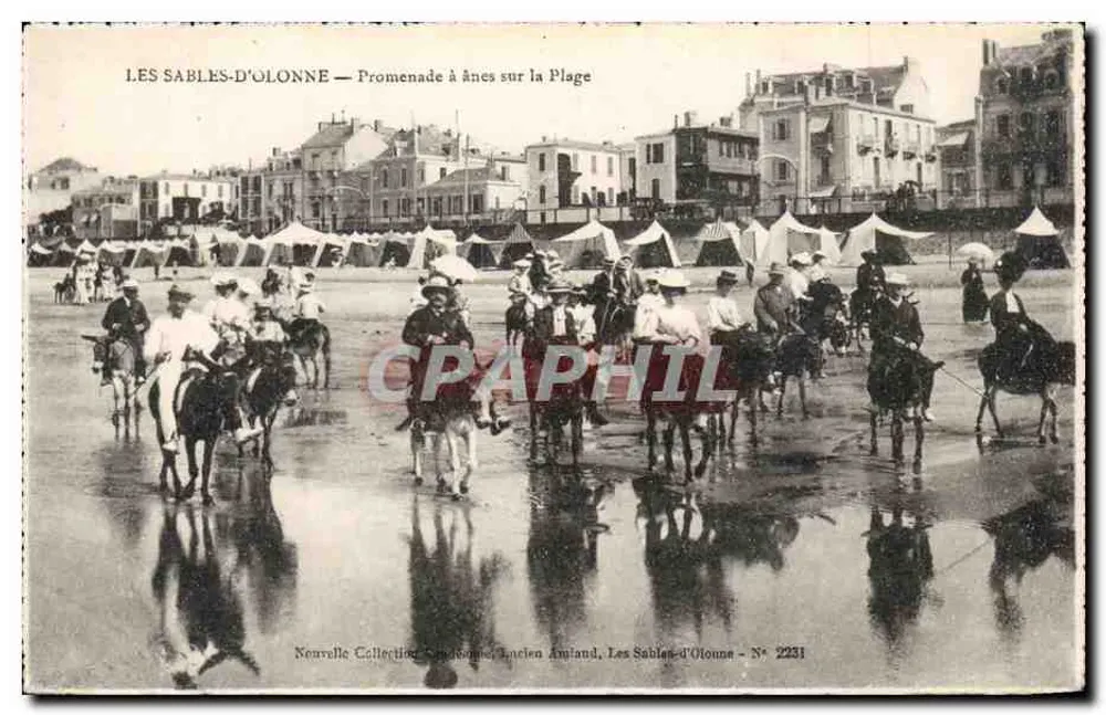 Les Sables-d'Olonne — Karussell mit Eseln am Strand — Neue Sammlung, Lucien Auland, N° 2231 - Vorderseite