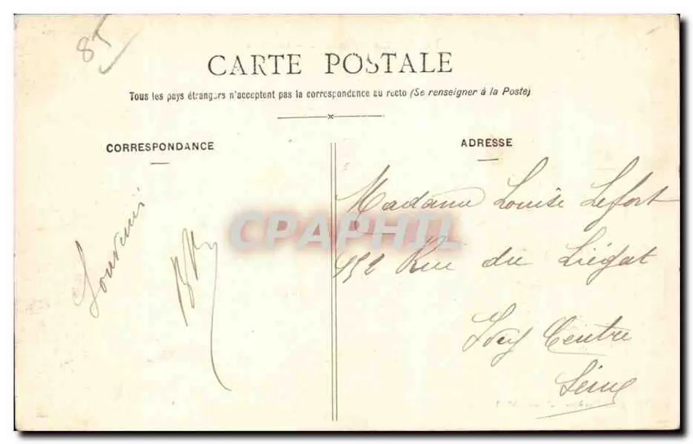 Les Sables-d'Olonne. — A Praia — Edição das Novas Galerias N° 77 - Verso