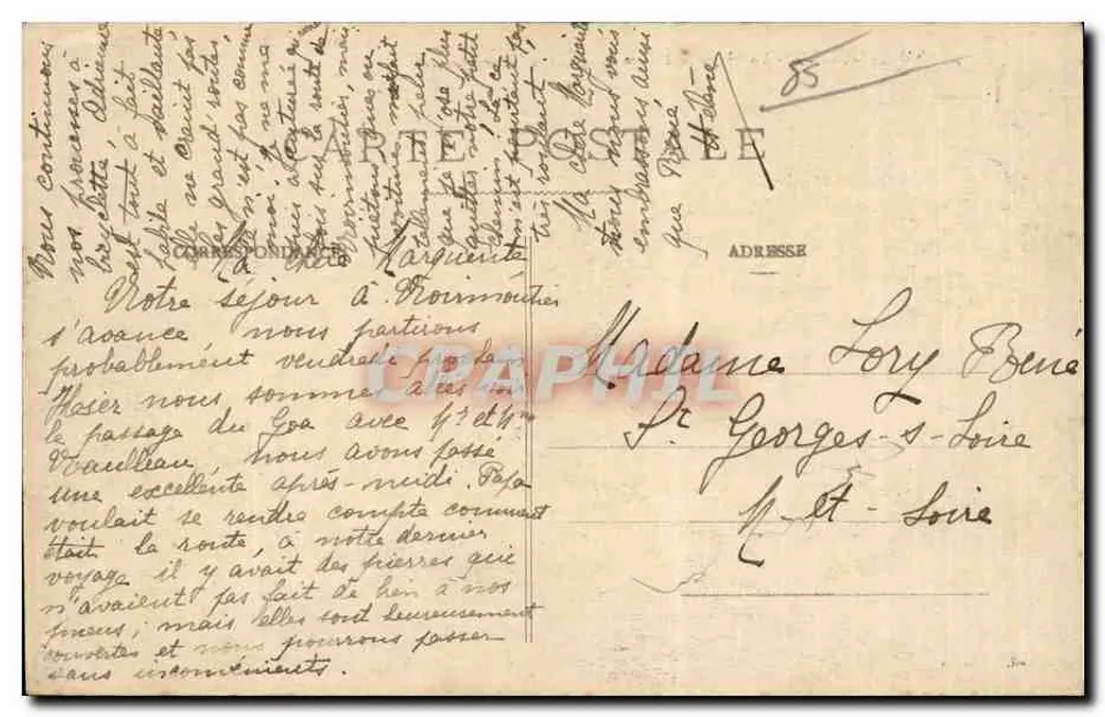 Noirmoutier - Ansicht der Anse-Rouge-Bucht und der Plantier-Turm — Sammlung Landivier, Nr. 3 - Rückseite
