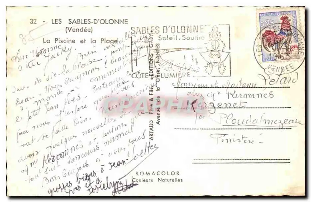 Les Sables-d'Olonne — La Piscine et la Plage — Edities la Clumière - Achterkant