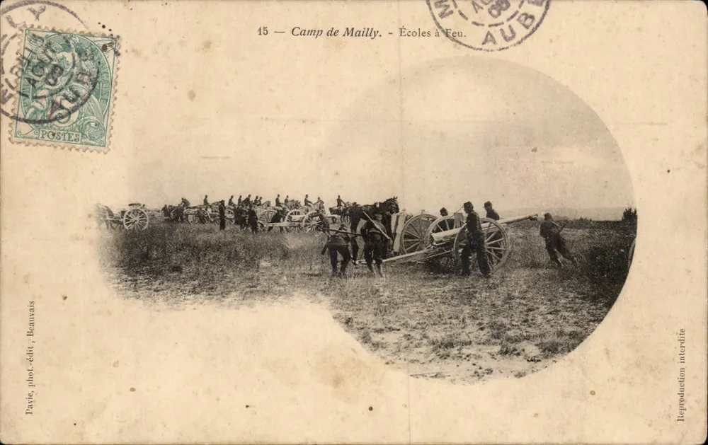 Camp de Mailly — Escolas a Fogo — Pavie, fot.-edit., Beauvais - Frente
