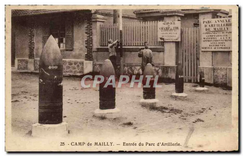 Camp Mailly — Eingang zum Artilleriepark — Schießdienst - Vorderseite