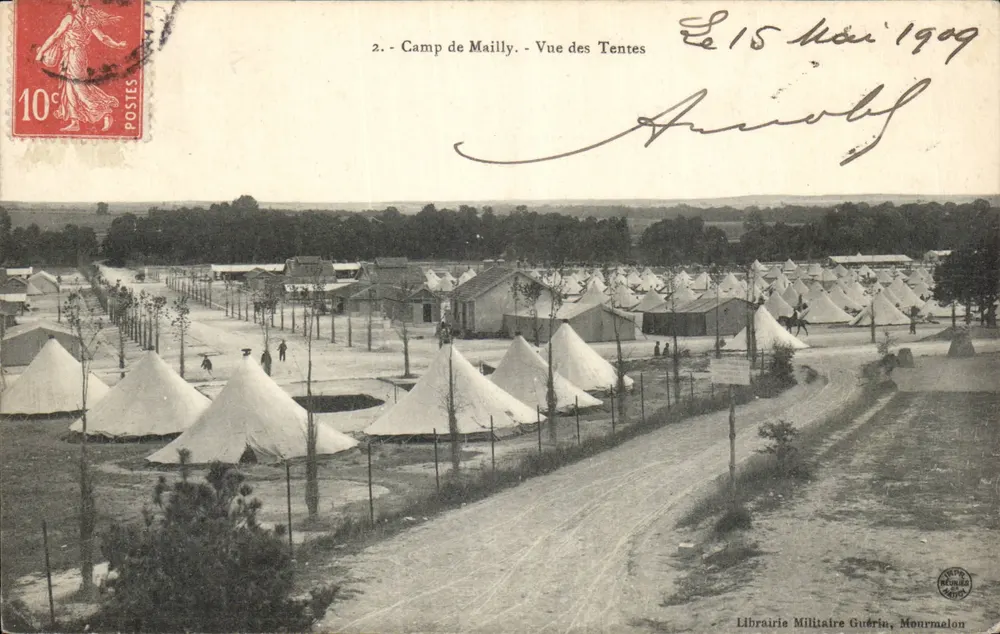 Camp de Mailly — Ansicht der Zelte — Librairie Militaire Guérin, Mourmelon - Vorderseite