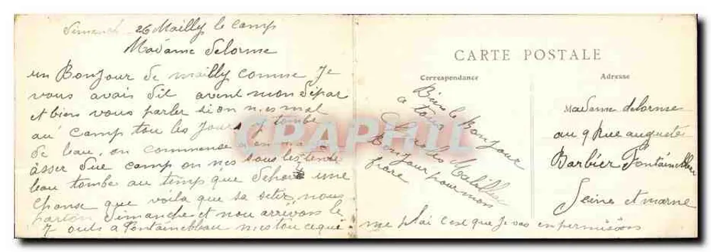 Camp de Mailly — Allgemeiner Überblick — Bureau de l'Imprimerie de Nogent - Rückseite