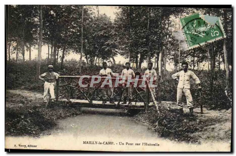 MAILLY-le-CAMP - Eine Brücke über die Huitrelle — A. Verry, Verleger - Vorderseite