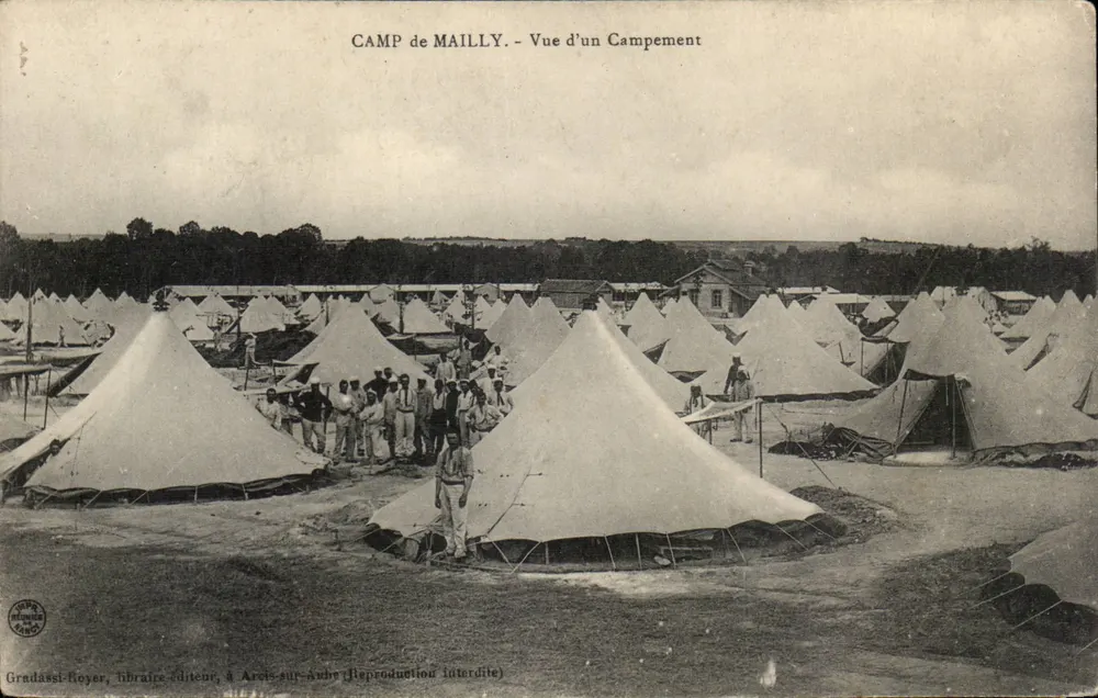 Lager von Mailly — Blick auf ein Lager — Gradassi-Reyer, Buchhändler-Verleger, in Arcis-sur-Aube - Vorderseite