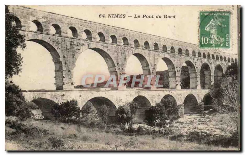 NIMES — Most Gard — Nieznany wydawca, nr 64 - Awers