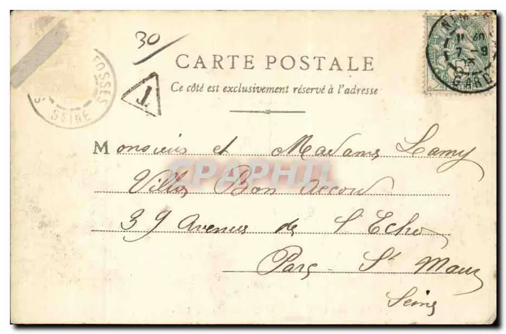 Okręgi NIMES — Most Gard (całość) — B F CHALON-SAÔNE n°171 - Rewers