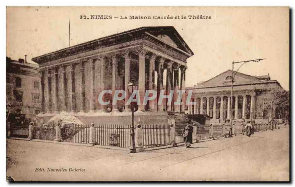 NIMES — Die Maison Carrée und das Theater — Edit. Nouvelles Galeries - Vorderseite