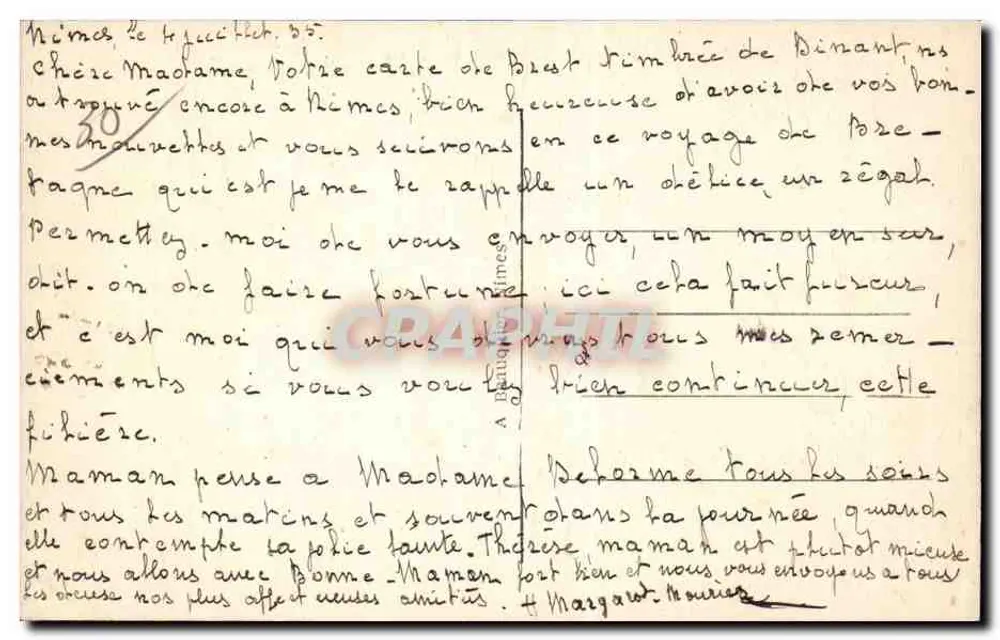 Nîmes - O Pont du Gard — Bilhete postal antigo n°4, editor não visível - Verso