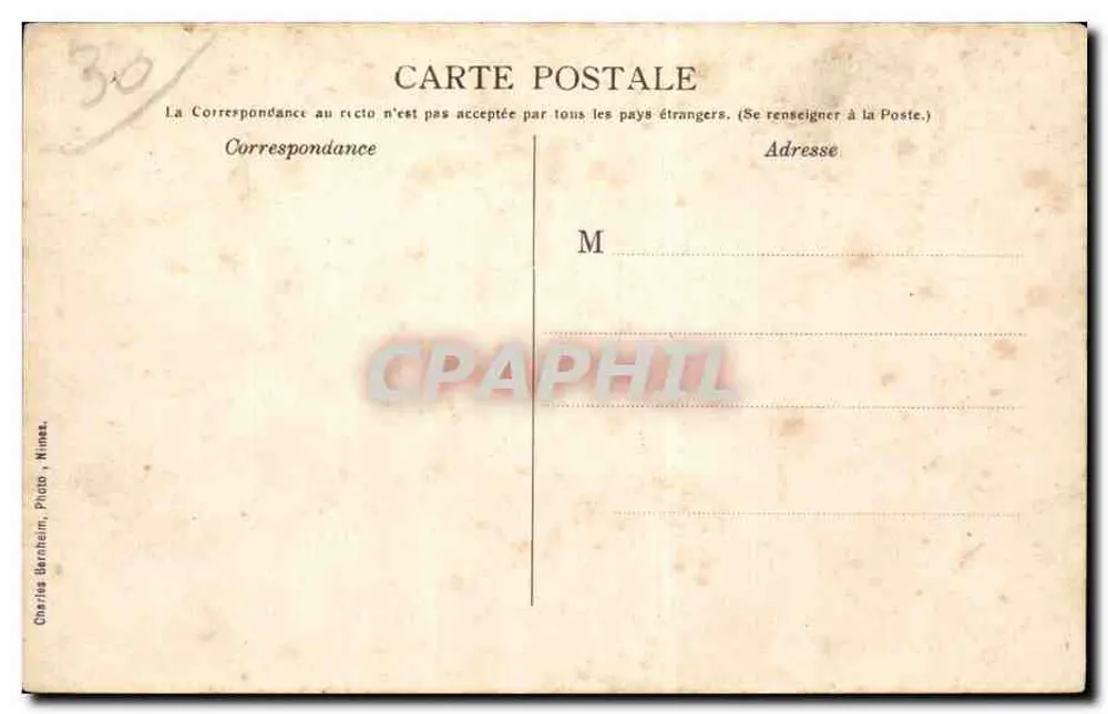 Nîmes - A Corrida de touros — Epílogo — Charles Barnheim, Foto. Nîmes. - Verso