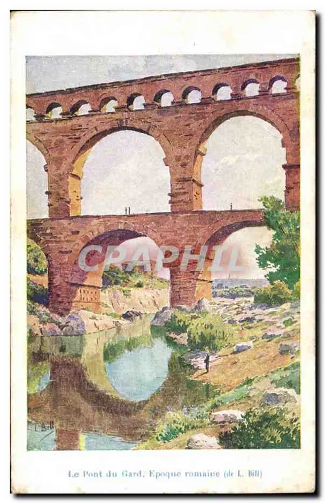 O Pont du Gard. Época romana (de L. Bill) - Frente