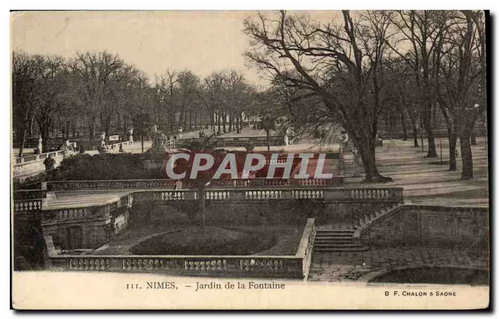 Nîmes — Jardin de la Fontaine — B. F. Chalon & Saône - Vorderseite