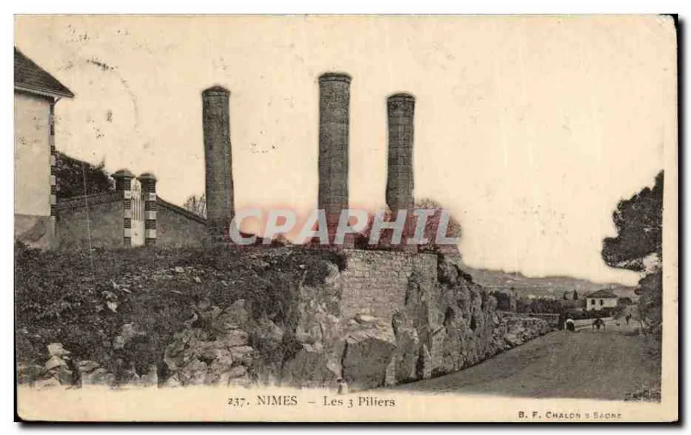 Nîmes – Os 3 Piliers — B. F. Chalon s/ Saône, n° 237 - Frente