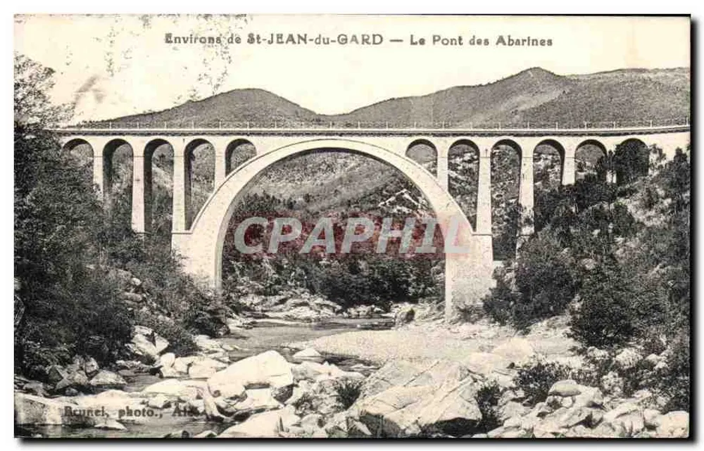 Umgebung von St-JEAN-du-GARD — Die Brücke der Abarines — Brunel, Foto. Aix - Vorderseite