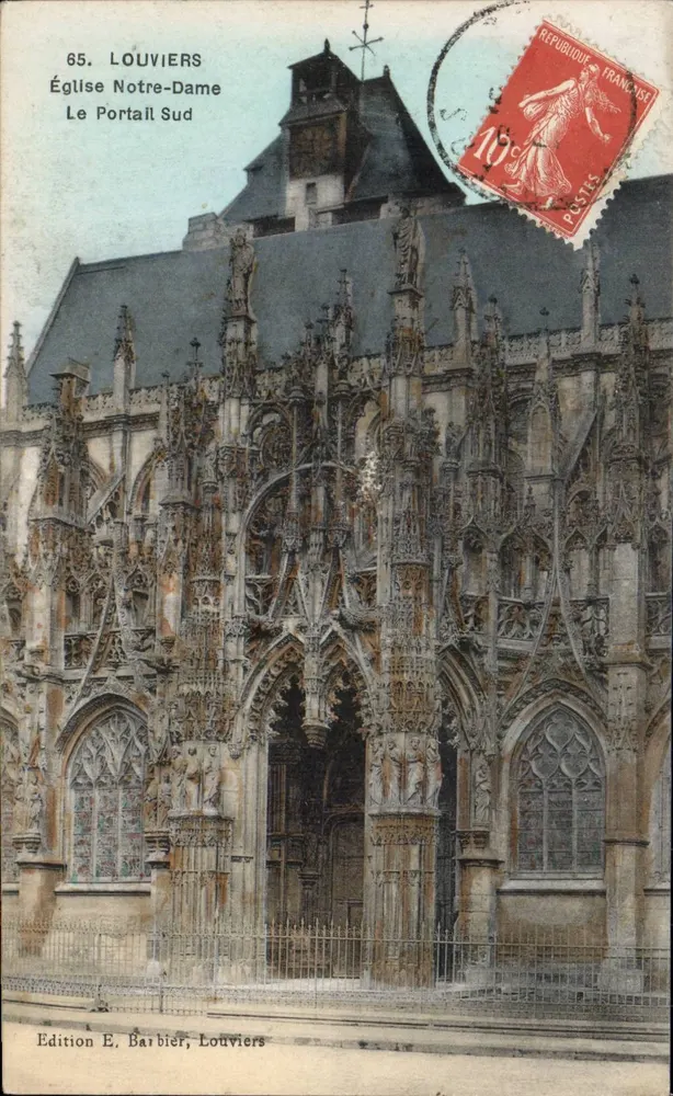 Louviers — Kirche Notre-Dame, Südportal — Edition E. Barbier, Louviers - Vorderseite