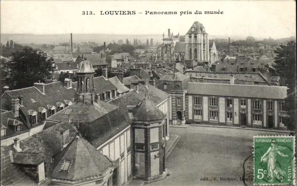 Louvières — Panorama tirado do museu — edit. E. Barbier, Louvières - Frente