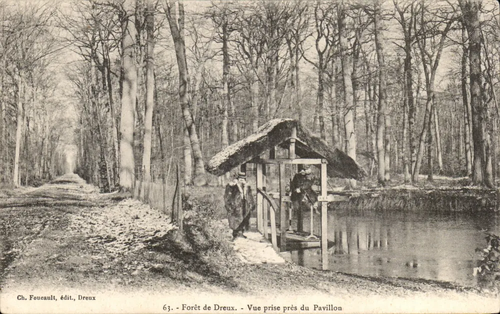 Wald von Dreux — Ansicht nahe dem Pavillon — Ch. Foueault, Verleger, Dreux, Nr. 63 - Vorderseite