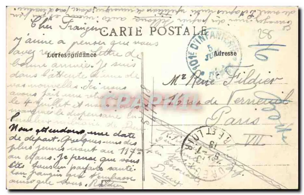 Dréux (Eure-et-Loir) — Entrada do Chemin de Ronde — E. P. n° 5402 - Verso