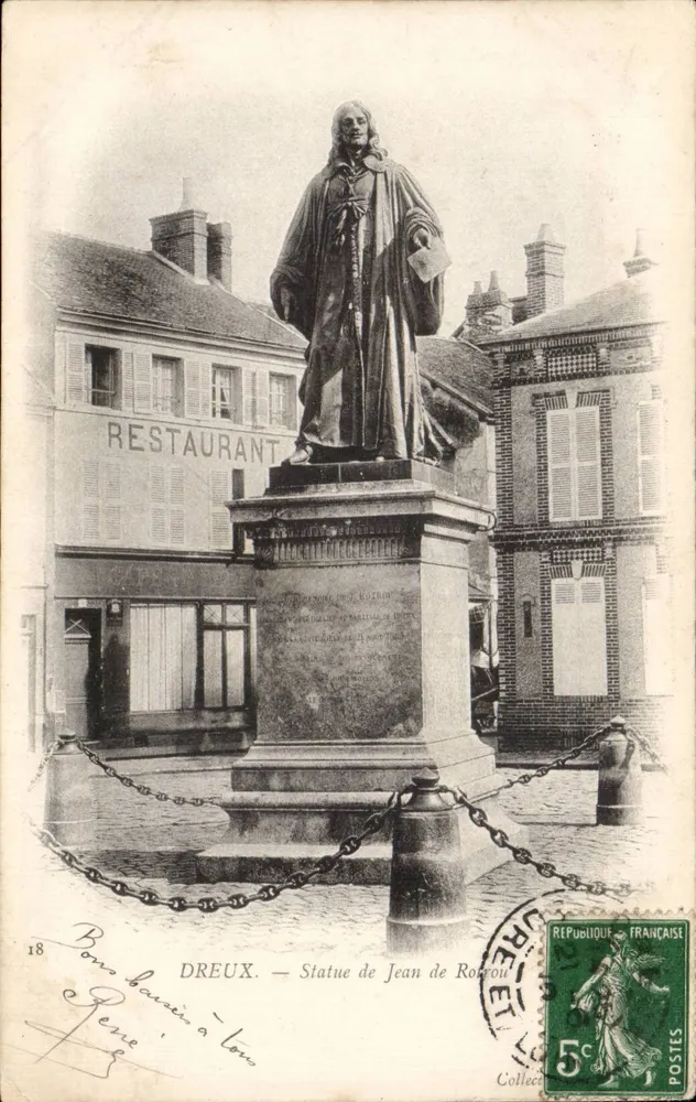 Dreux — Estátua de Jean de Robroux — Editor: Nogent-le-Rotrou - Frente