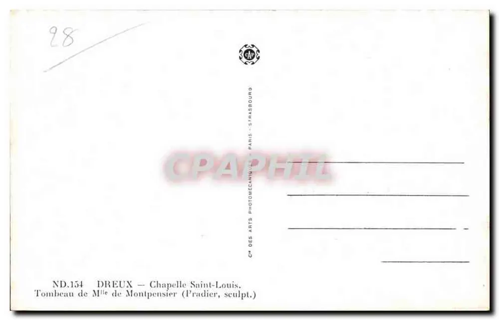 Grabmal der Fräulein de Montpensier — Kapelle Saint-Louis — DREUX — Kapelle Saint-Louis, Grabmal der Fräulein de Montpensier (Pradier, Bildhauer) - Rückseite