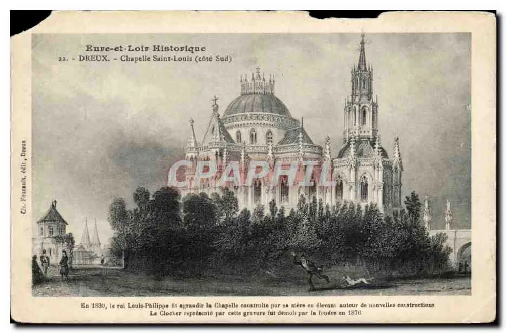 Dreux - Cappella di San Luigi (lato sud) — Eure-et-Loir Storica, n°22, ed. Cl. Foucault, Dreux - Recto
