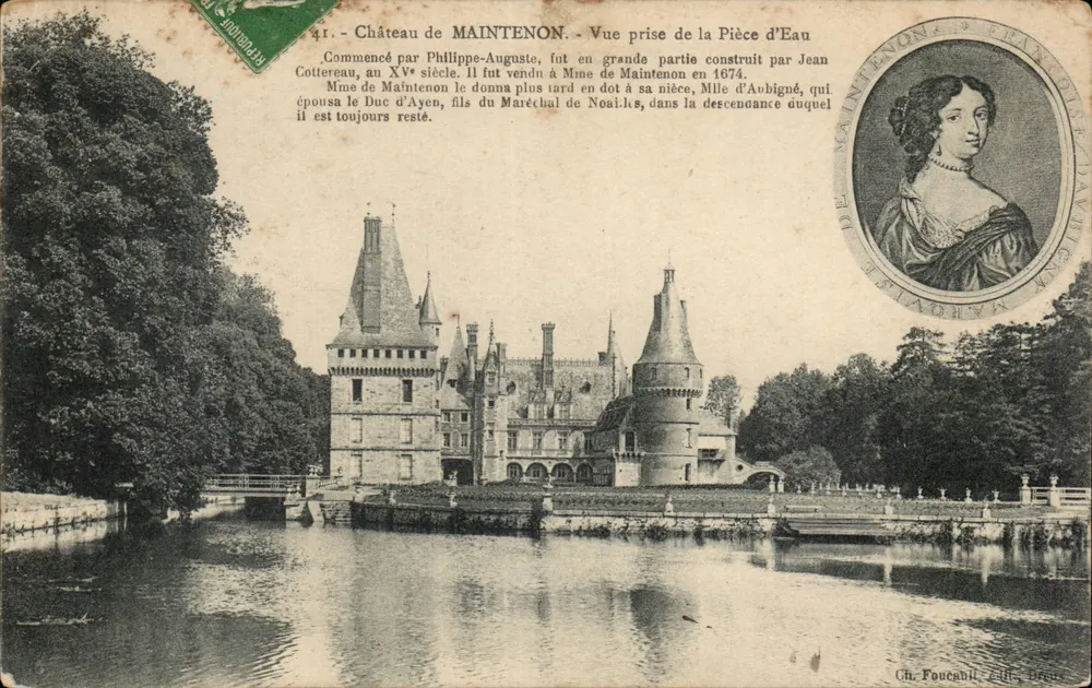 Schloss Maintenon — Ausblick vom Wasserbecken — Ch. Foucault, Verleger, Dreux - Vorderseite