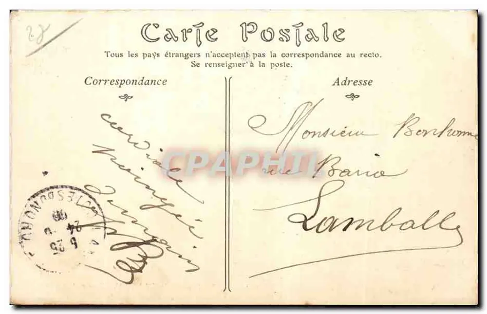 Castelo de Villebon — Eure-et-Loir — editor não identificado, n° 15 - Verso