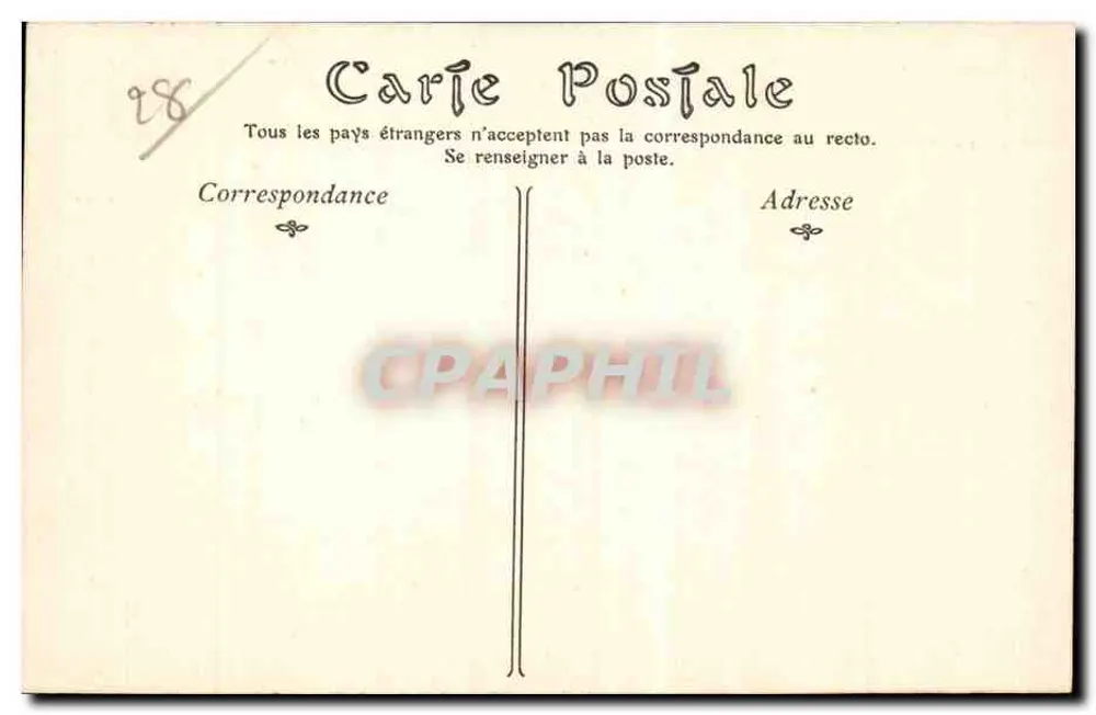 Castelo de VILLEBON — editor não identificado, n° de série 665 - Verso