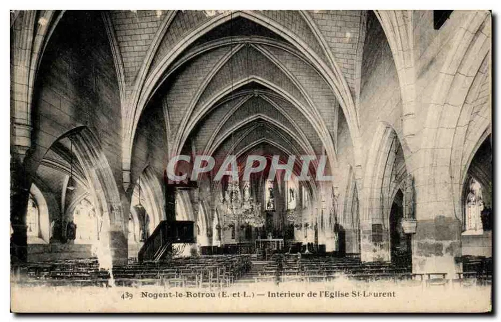Nogent-le-Rotrou (E.-et-L.) — Innenansicht der Kirche Saint-Laurent — Ch. Chauffroy, Nogent-le-Rotrou - Vorderseite