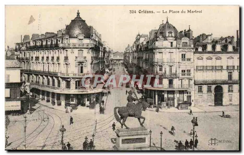Orléans — La Place du Martroi — editore H. Léonard - Recto