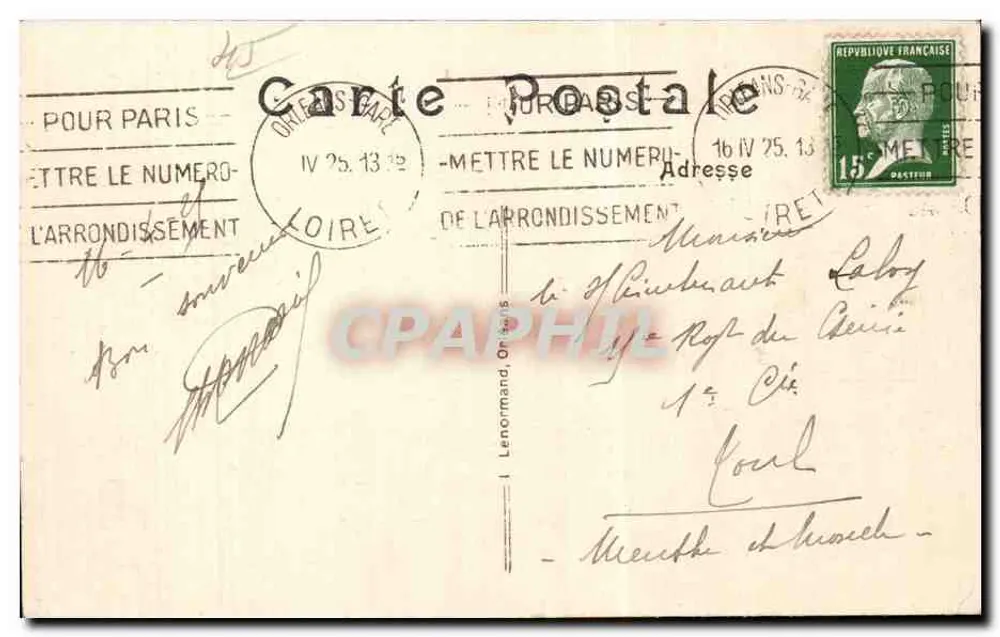 Orléans — La Place du Martroi — editore H. Léonard - Verso