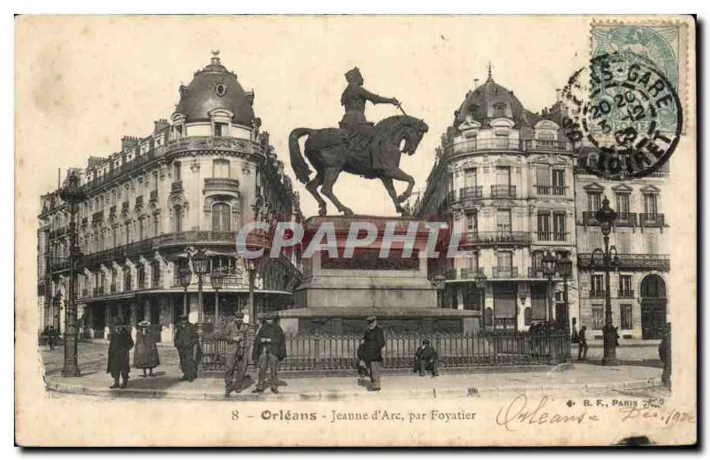 Orléans - Jeanne d'Arc, von Foyatier — Verlag B.F. Paris, n°8 - Vorderseite