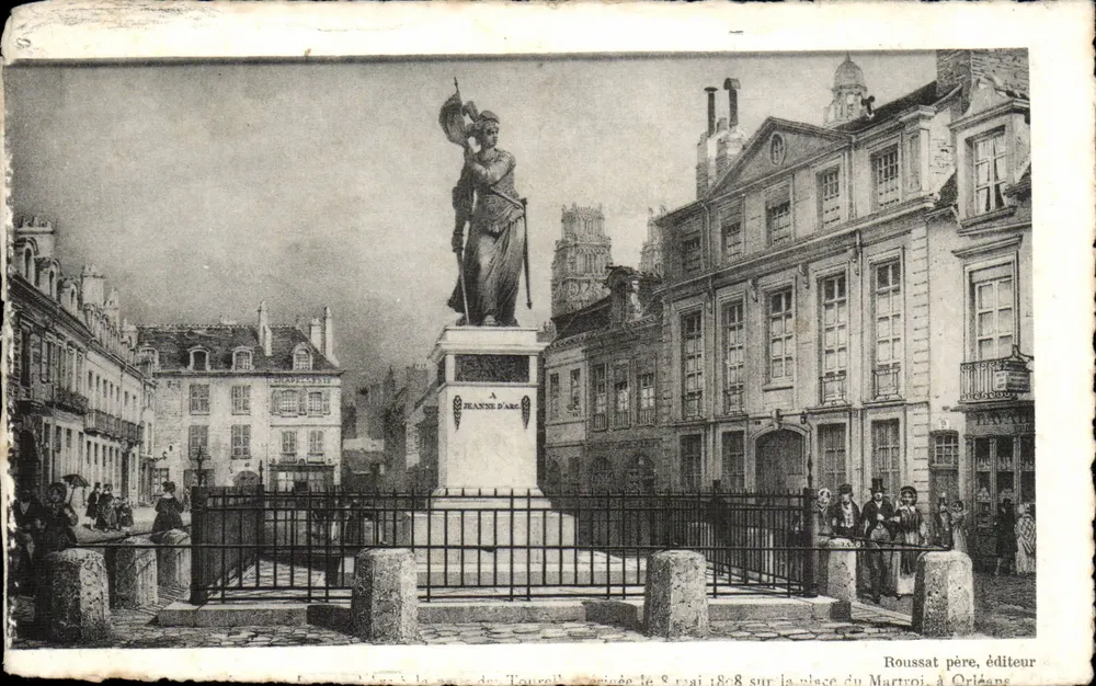 Jeanne d'Arc — Statue eingeweiht am 8. Mai 1888 auf dem Place du Martroi in Orléans — Verlag Roussat père - Vorderseite