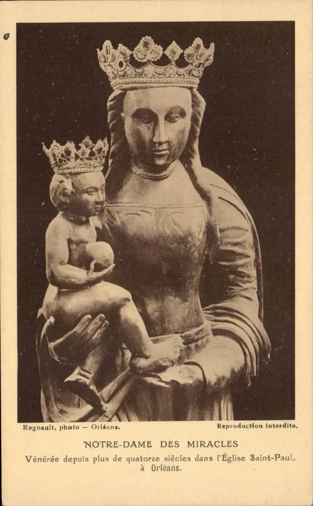 Nossa Senhora dos Milagres — estátua venerada há mais de quatorze séculos — Regnault, foto - Orléans - Frente