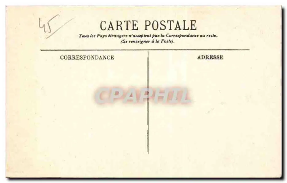 Joana d'Orleans — Retrato em gravura — Carta postal sem editor ou número de série visível - Verso
