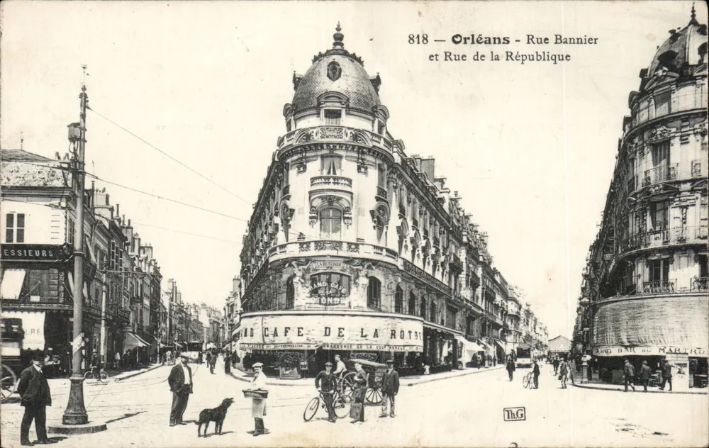 Orléans — Rue Bannier und Rue de la République — Café de la Rotonde — Th.G - Vorderseite