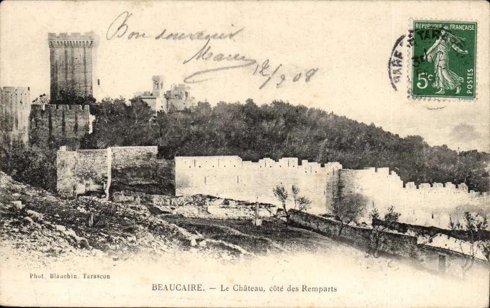 Beaucaire — Ansicht des Schlosses, Seite der Mauern — Foto. Blauchin, Tarascon - Vorderseite