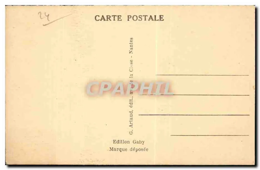 Umgebung von BERGERAC (Dordogne) — Schloss Bannes nach einer alten Holzschnitte — G. Artaud, Verlag, Nantes - Rückseite