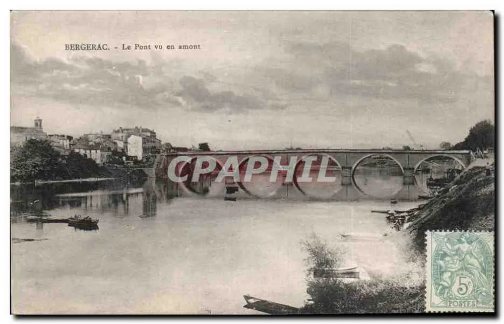 Bergerac - De Brug gezien vanaf de bovenkant — uitgever O.D.P. n°214 - Voorkant