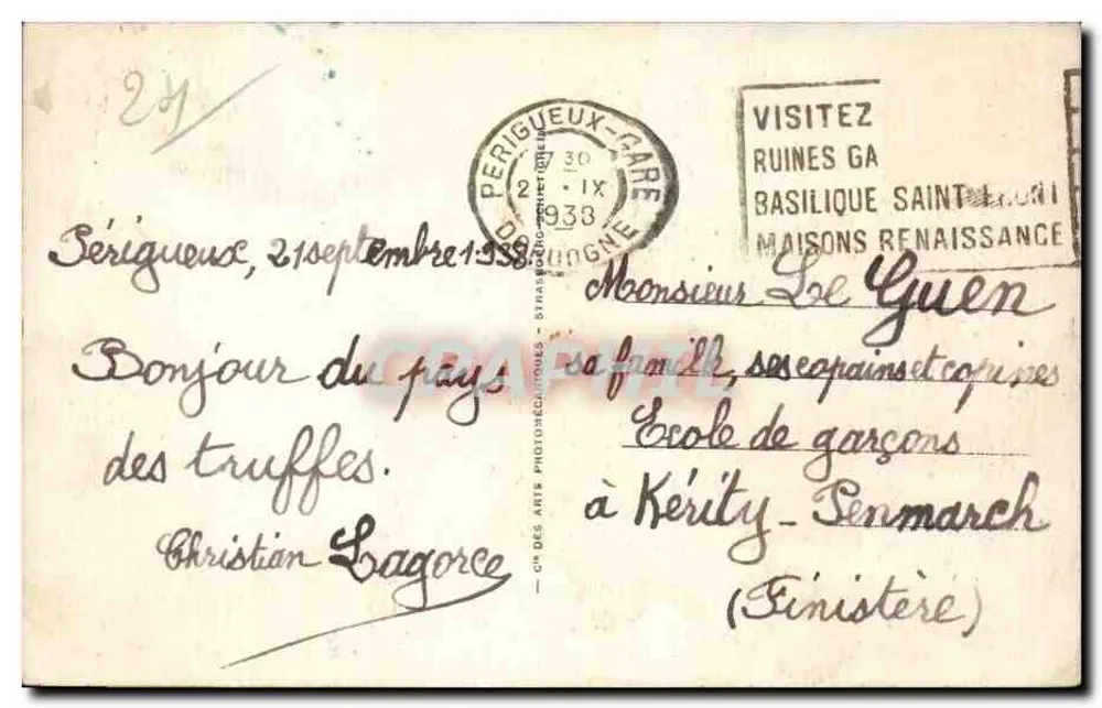 Périgueux — Ansicht des Cours Michel-Montaigne —n°227 - Rückseite
