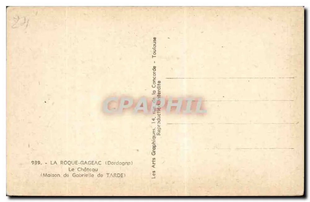 La Roque-Gageac — Schloss — Les Arts Graphiques, Toulouse - Rückseite