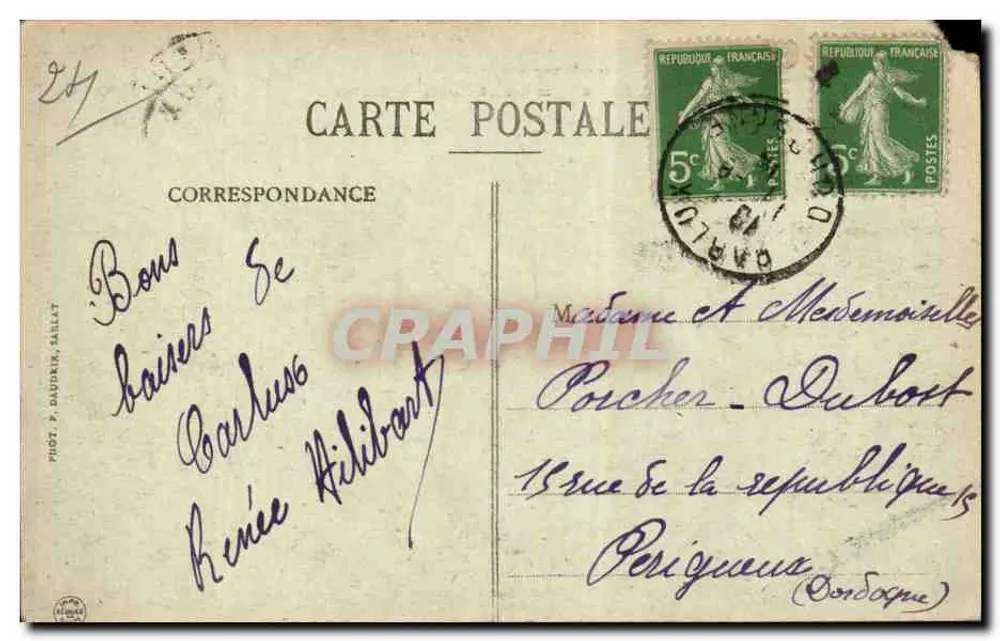 Rouffillac - Brücke Saint Julien Lampon und Straße nach Carlux — P.D.S. La Dordogne Pittoresque - Rückseite
