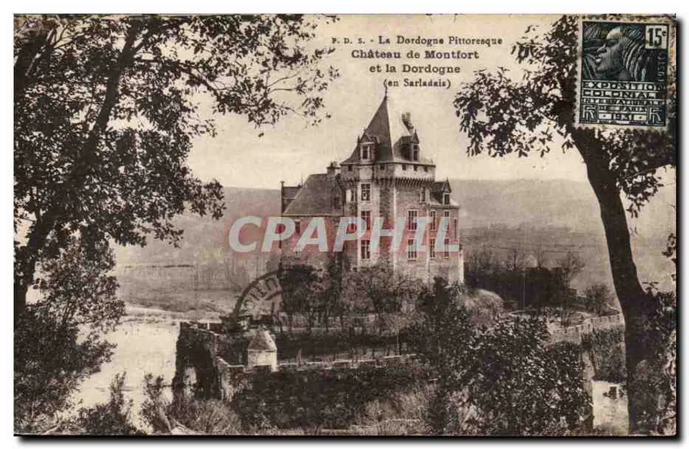 Château de Montfort — Pittoreske Dordogne — Foto von P. Daubin in Sarlat - Vorderseite