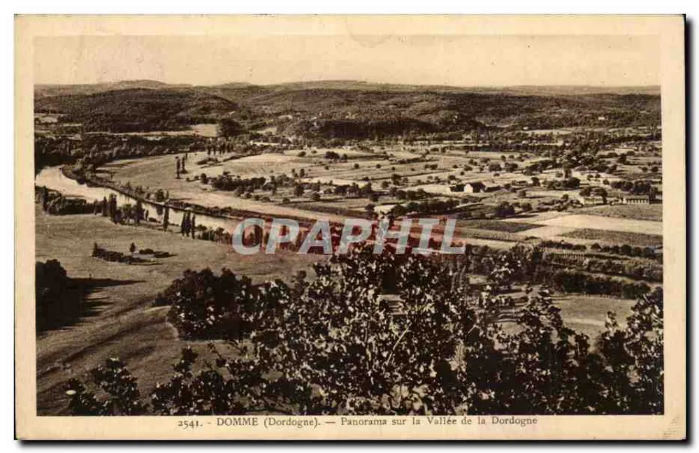 DOMME (Dordogne) — Panorama über das Tal der Dordogne — Edition La Cigale, Limoges - Vorderseite