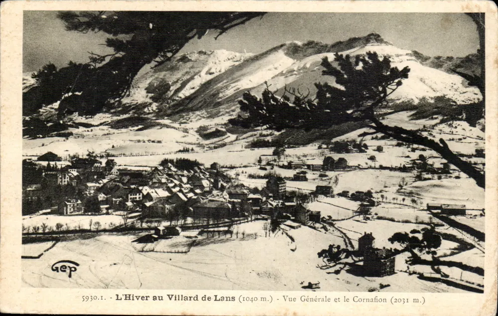 Mùa đông tại Villard de Lans (1040 m.) - Cảnh tổng quát và núi Cornafion (2031 m.) - GEP - Mặt trước